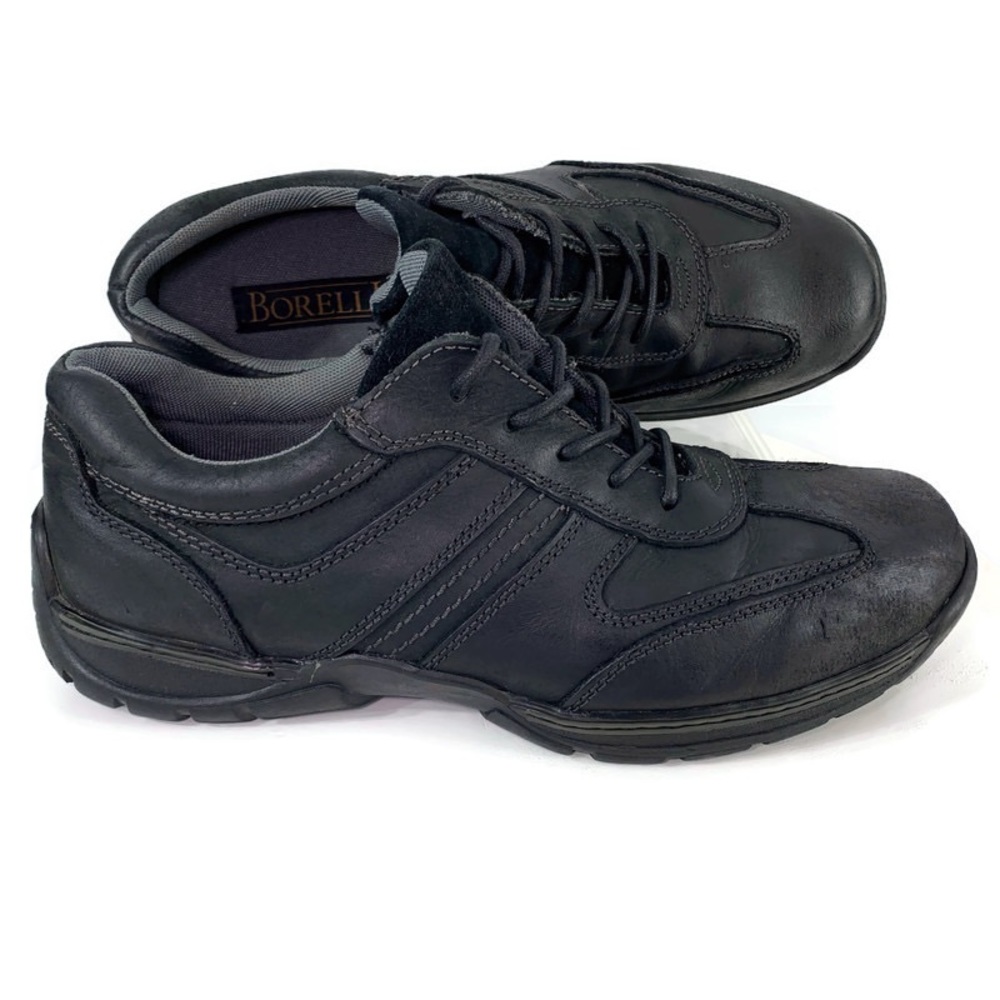 BORELLI Men's Black Leather Lace Up Shoes Size 12M